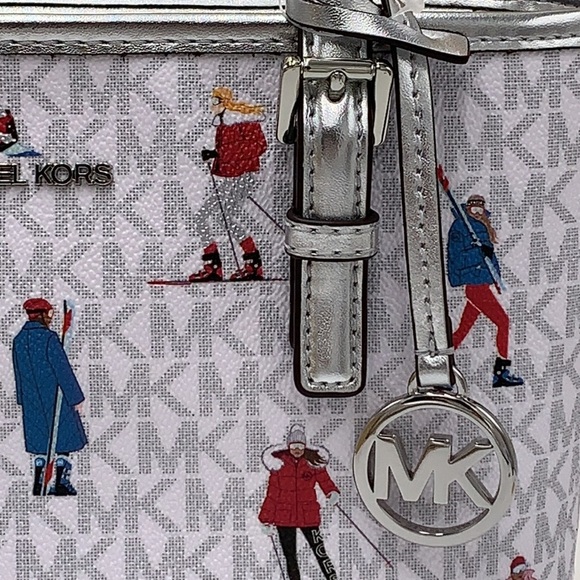 Michael Kors Jet Set Girls Print White Signature XSMALL Carryall Top Zip… - Picture 12 of 16